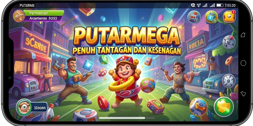 Screenshot gameplay PUTARMEGA yang menampilkan aksi seru dan penuh warna.