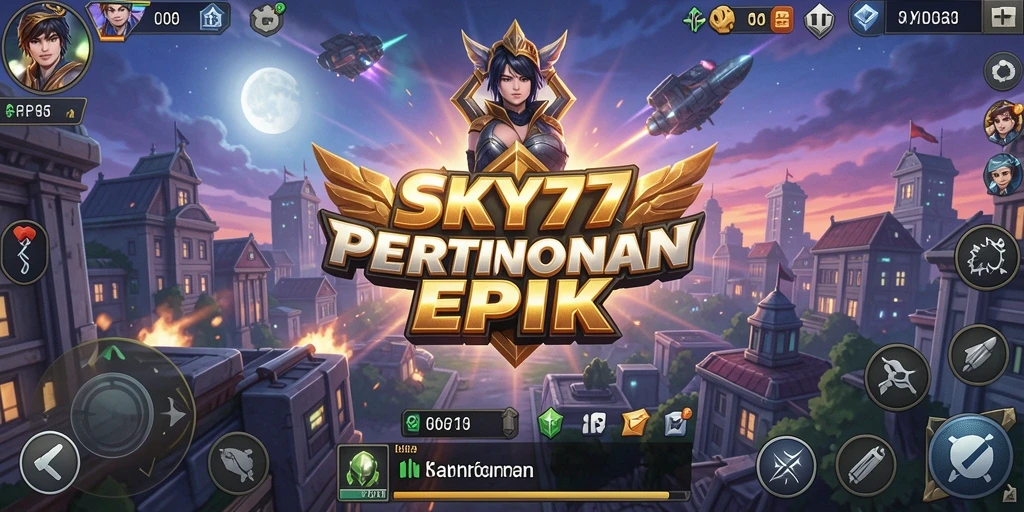 Tampilan utama gameplay SKY77 yang memikat dengan strategi Tower Defense.