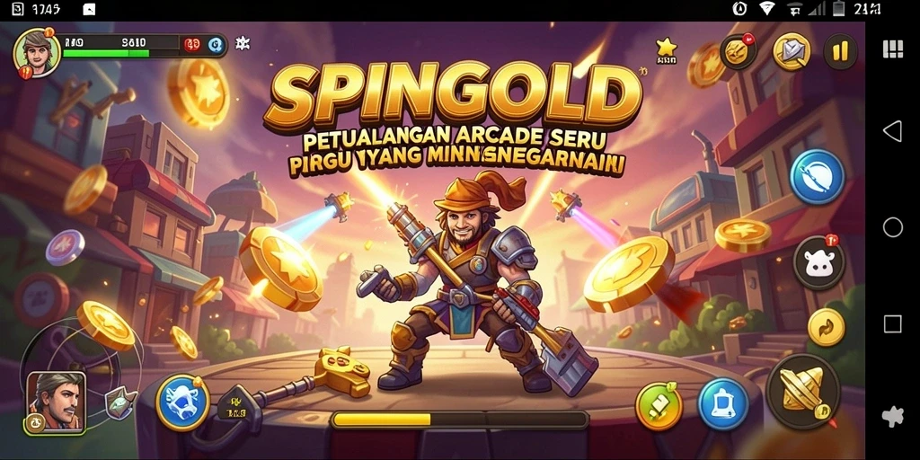 Tampilan gameplay SPINGOLD yang seru dan penuh warna.